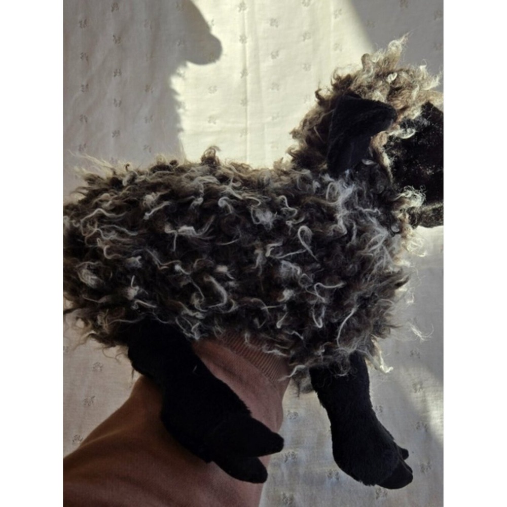 Folkmanis Puppets Plush Stuffed Animal Black Sheep Toy - Black and Grey